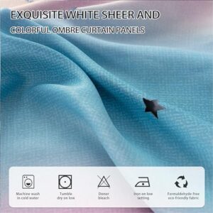 XiDi Curtains for Girls Bedroom Kids Room Unicorn Princess Theme Home Decor 63 inches Length Pink/Purple, W52 X L63 2 Panels - Image 3