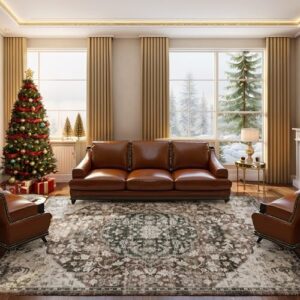 Large 8' x 10' Soft Non Slip & Shedding Washable Living Dining Room Mat for Dorm Kitchen Nursery Dining Bedroom Carpet Studio