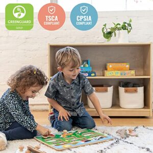 ECR4Kids 2-Shelf Mobile Storage Cabinet, Classroom Furniture, Natural - Image 5