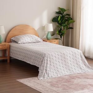 Berkshire Blanket Peanuts® Kids Sheet Set, Full Size - 4 Pieces, Peanuts® Mini Snoopy Spring Floral Happy Dance Soft Grey, Cute Character Snoopy Printed Soft Microfiber Bed Sheets - Image 5