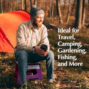 Handy Laundry Folding Lightweight Step Stool is Sturdy Enough to Support Adults and Safe Enough for Kids. Opens Easy with One Flip. Great for Kitchen, Bathroom or Bedroom. (Purple) - Image 8