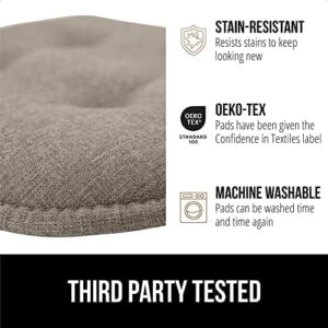 Gorilla Grip Tufted Chair Cushions, Memory Foam Pads for Dining Room, Kitchen Table, Office Desk, Rocking Chairs, Stay in Place Backing, Comfortable Seat Cover Pad Cushion, Set of 4, 16x17, Beige - Image 5