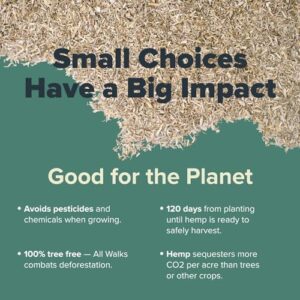 All Walks 18.5L 100% Natural Hemp Bedding - Odor Control, Dust-Free, Chemical-Free, for Chicken Coops, Hamsters, Rabbits & Small Animals, Biodegradable, Made in USA, Highly Absorbent - Image 5