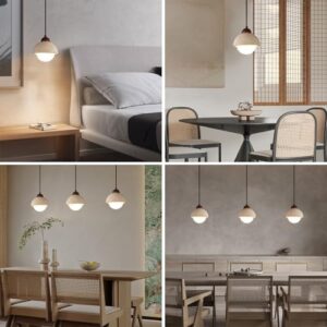 Nordic Natural Stone Shade Pendant Light Wabi-Sabi Yellow Cave Stone Chandelier for Kitchen Island,Wood Mini Pendant Lamp for Dining,Bedside,Entryway,Cafe,Restaurant(1-Pack) - Image 5