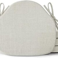 Shinnwa Kitchen Chair Cushions Set of 4, High-Resilience Foam Windsor Seat Pads, Dining Chair Cushions with Ties & Textured Cover, 4 Pack, 16.5 x 15.5 x 2, Off White