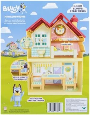 Bluey Mini Home Playset | Compact House Playset with Carry Handle | Three Different Rooms | Kitchen, Bedroom and Bathroom | Includes Figure with 5 Play Pieces - Image 8