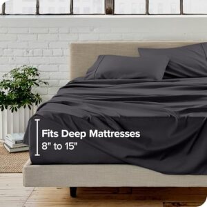 Bare Home Luxury 1800 Ultra-Soft Microfiber Queen Bed Sheets - Double Brushed, Deep Pockets, Easy Fit - 4 Piece Set - Bedding Sheets & Pillowcases (Forged Iron Grey) - Image 5