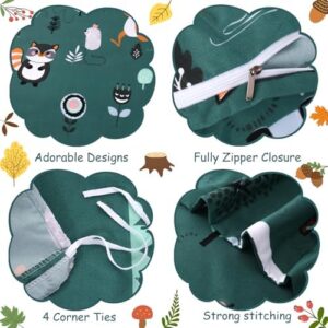 JSD Green Forest Animal Kids Duvet Cover Set Full Size, 3 Piece Soft Printed Microfiber Comforter Cover with Pillow Sham Zipper Closure, Comforter Not Included - Image 2
