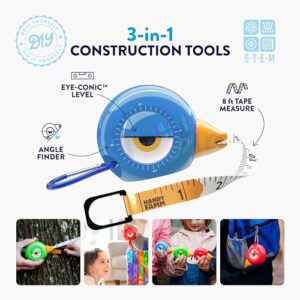 8Ft Animal Shaped Kids Tape Measurer, Fun Level and Protractor Angle Finder, Educational Children's Tools, Small Measuring Tapes for Learning Early Math Skills, Ages 3 and up, Blue Bird - Image 2