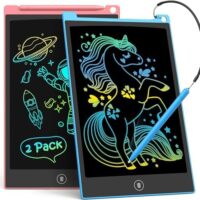 TECJOE 2 Pack LCD Writing Tablet, 10 Inch Colorful Doodle Board Drawing Tablet for Kids, Kids Travel Learning Toys Christmas Birthday Gifts for 3 4 5 6 Year Old Boys and Girls Toddlers