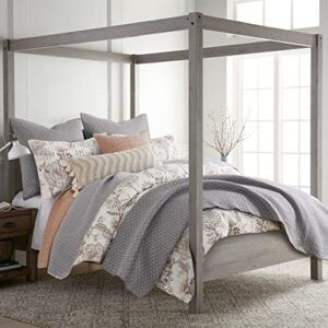 Levtex Home - Ophelia Quilt Set - Full/Queen Quilt and Two Standard Shams - Floral - Taupe Grey Cream Blush - Quilt (90x94in.) and Shams (20x26in.) - Reversible - Rayon/Cotton - Image 4