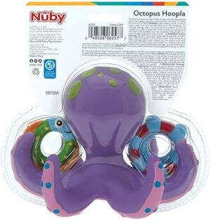 Nuby Floating Octopus Toy with 3 Hoopla Rings - Baby Bath Toy for Boys and Girls - 18+ Months - Purple (Pack of 1) - Image 10