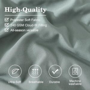 Monbix Queen Comforter Set - 7 Pieces Sage Green Bed in a Bag Queen Bedding Sets with Comforters, All Seasons Down Alternative Comforter Bed Set with Sheets,Pillowcases & Shams - Image 5