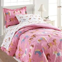 Wildkin 5-Piece Twin Bedding Set – 100% Cotton Comforter, Sheets & Pillowcase for Cozy Cuddles - Horses
