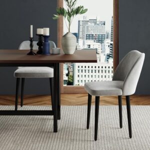 Dining Chairs Set of 2, Comfortable Dining Room Chairs, Modern Kitchen Chairs with Thick Cushions, Leveling Feet and Side Wing Support, Solid Wood Legs, Armless Dining Side Chairs - Image 8