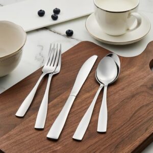 HIKAA 20PCS Silverware Set, Modern Flatware Set Service for 4, Cutlery Set for Home, Kitchen and Restaurant, Mirror Polished, Dishwasher Safe - Image 7