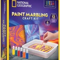 National Geographic Marbling Paint Kit for Kids - Create 12 Sheets of Marble Art with Paints & Water, Painting Arts and Crafts Kit (Amazon Exclusive)