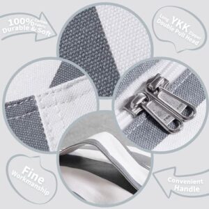 WEKAPO Stuffed Animal Storage Bean Bag Chair Cover for Kids | Stuffable Zipper Beanbag for Organizing Children Plush Toys Large Premium Cotton Canvas (Gray, X-Large) - Image 4