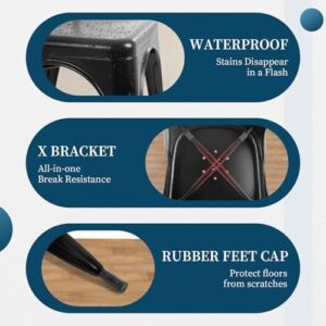 FDW Metal Dining Chairs Set Of 4 Indoor Outdoor Chairs Patio Chairs Kitchen Metal Chairs 18 Inch Seat Height Restaurant Chair Metal Stackable Chair Tolix Side Bar Chairs 330LBS Weight Capacity - Image 7