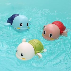 SEPHIX Bath Toys for Toddlers 1-3, Cute Swimming Turtle Bath Toys for 1 2 Year Old Boy Girl Gifts, Water Pool Toys for Baby Toddler Toys Age 1-4, Wind-up Infant Bathtub Toys, 3 Pack - Image 4