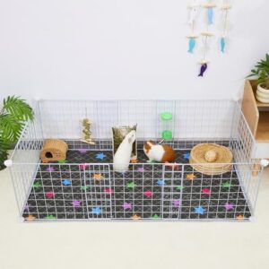 Bienbee Guinea Pig Bedding, 2 Pack 56" x 28" Reusable Guinea Pig Cage Liner Waterproof and Absorbent Small Animal Bedding Washable Guinea Pig Pee Pads for Small Pet Hamster Rabbit Squirrel, Black - Image 6