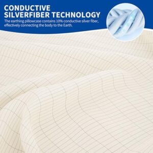 Grounding Pillow Case,Earth Connected Pillowcase,Bedding.Improve Sleep,Reduce Pain.90% Organic Cotton, 10% Silver Fiber (White, 30 * 20.5inch) - Image 4