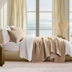 EVERGRACE Cotton Coverlet Set King Size 3 Pieces, Lightweight Soft Ribbed Matelassé Bedspread Quilt Set, Cozy Oversized Quilted Bedding Set with 2 Pillow Shams for All Seasons, Urban Taupe - Image 2