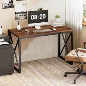 47.2" L Dining Table, Kitchen Room Table for 4,Breakfast Table, Wooden Desktop and Metal Frame, for Small Space, Dining Room, Rustic Brown and Black - Image 6