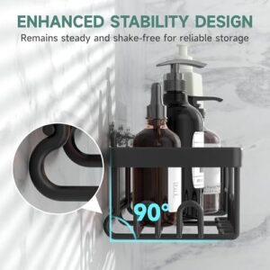 Veken Stainless Steel Shower Caddy 6-Pack, No Drilling & Rustproof, Waterproof Adhesive Shelves Rack with Soap Holder, Large Capacity Bathroom Organizers and Storage, Wall-Mounted Kitchen & Home Decor - Image 2