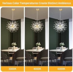 Crystal Pendant Light 8-Light Dandelion Sputnik Chandelier Modern Gold Firework Ceiling Lighting Fixtures for Dining Room Bedroom Bathroom Kitchen Foyer Hallway - Image 2