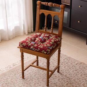 vctops Farmhouse Brid Print Chair Cushions with Ties U-Shaped Soft Comfortable Chair Pads Non Slip Seat Cushions for Indoor Dining Room and Kitchen Chairs (Red,16"x16") - Image 2