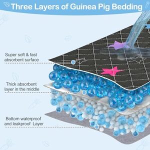 Bienbee Guinea Pig Bedding, 2 Pack 56" x 28" Reusable Guinea Pig Cage Liner Waterproof and Absorbent Small Animal Bedding Washable Guinea Pig Pee Pads for Small Pet Hamster Rabbit Squirrel, Black - Image 4