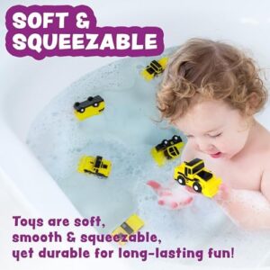 Tub Works® Construction™ Trucks Mold Free Bath Toys, 6 Pack | Sealed, No Hole Bath Toys Design Keeps Moisture Out | Soft, Squeezable & Float on Water | Baby & Toddler Bath Toys | Kids Car Bath Toys - Image 5