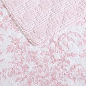 Laura Ashley - King Quilt Set, Reversible Cotton Bedding with Matching Shams, Lightweight Home Decor for All Seasons (Bedford Pink, King) - Image 3