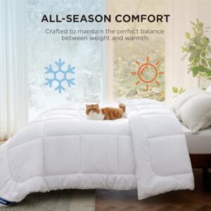 Bedsure Comforter Duvet Insert - Quilted Comforters Queen Size, All Season Duvet, GentleSoft™ Down Alternative Bedding, with 8 Tabs, Gifts for Women/Men, White, Queen 88 x 88 Inches - Image 4