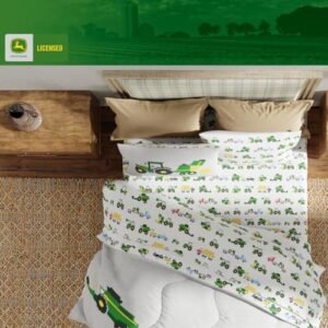 Franco Kids John Deere Farm Equipment Bedding 5 Piece Super Soft Comforter and Sheet Set, Queen, (Officially Licensed Product) - Image 8