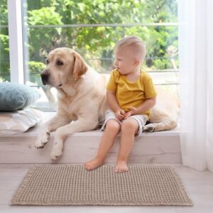 ZALL Tan Waffle Bath Mat,Super Absorbent Non Slip Bathroom Rug,Brown 17x24inch,Machine Washable Ultra Soft Floor Mats - Image 5