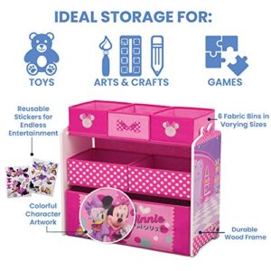 Delta Children Disney Minnie Mouse 6 Bin Design and Store Toy Organizer - Image 5