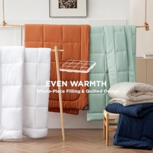 Bedsure Comforter Duvet Insert - Quilted Comforters Queen Size, All Season Duvet, GentleSoft™ Down Alternative Bedding, with 8 Tabs, Gifts for Women/Men, White, Queen 88 x 88 Inches - Image 6