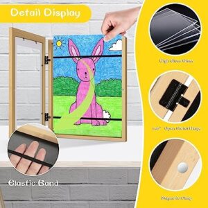 3Pack Kids Art Frames Natural Woodgrain, 10x12.5 Child Artwork Frame Without Mat Changeable Front Opening, 8.5x11 Frame With Mat, Children Storage Frame Holds Crafts, Drawing, Art Project, Schoolwork - Image 5