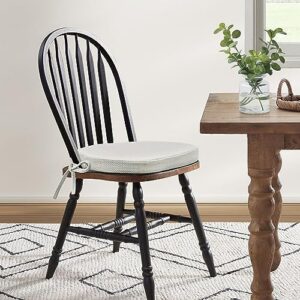 Shinnwa Kitchen Chair Cushions Set of 4, High-Resilience Foam Windsor Seat Pads, Dining Chair Cushions with Ties & Textured Cover, 4 Pack, 16.5 x 15.5 x 2, Off White - Image 7