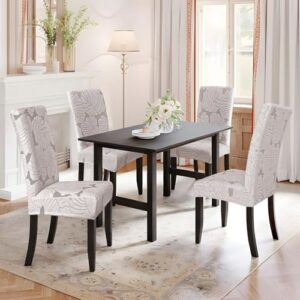 Chair Covers for Dining Room Chair Covers Set of 6 Stretch Spandex Kitchen Chair Protector Slipcover Removable Washable Dining Chair Covers for Home, Party, Ceremony, Banquet (Light Grey) - Image 2