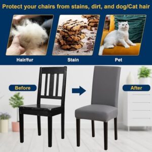 Chair Covers, Dining Room Chair Covers, Stretch Kitchen Chair Covers/Dining Room Chair Covers Set of 6, Removable Washable Dining Chair Slipcovers for Home, Hotel, Banquet - Image 3