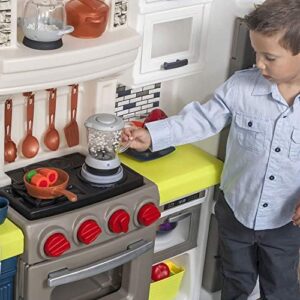 Step2 Elegant Edge Kids Kitchen Playset, Indoor/Outdoor Kitchenette, Interactive Play with Lights and Sounds, Made of Durable Plastic, Includes 78 Piece Toy Accessories, For Toddlers 3+ Years Old - Image 9