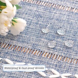 SIELUNO Rectangle Table Cloth Rustic Farmhouse Tablecloth Heavy Duty Cotton Linen Waterproof Wrinkle Free Table Cloths for Kitchen and Dining Room-Hollow Blue-Rectangle, 54"x102", 8-10 Seats - Image 6