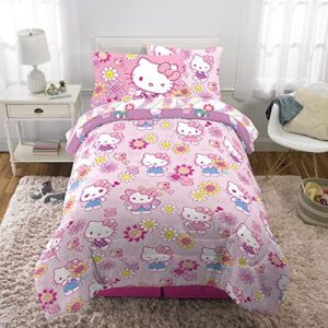Franco Kids Bedding Super Soft Comforter and Sheet Set with Sham, 5 Piece Twin Size, Hello Kitty - Image 5