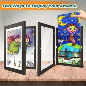 4 Pack Kids Artwork Frames Changeable 8.5 x 11 Inch Children Art Projects Kids Art Frames Front Opening Picture Display Frame, Black - Image 3