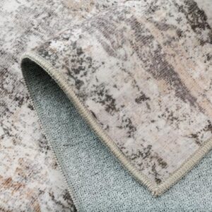 6x9 Washable Area Rug Brown Grey Neutral Abstract Living Room Bedroom Large Throw Rug Non Slip Soft Low Pile Indoor Floor Carpet for Dining Room Kitchen Office Entryway - Image 7