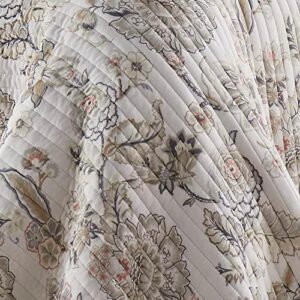 Levtex Home - Ophelia Quilt Set - Full/Queen Quilt and Two Standard Shams - Floral - Taupe Grey Cream Blush - Quilt (90x94in.) and Shams (20x26in.) - Reversible - Rayon/Cotton - Image 8