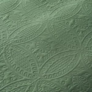 akkialla Queen Quilt Bedding Set,Olive Green Ultrasonic Full/Queen Quilt Set,Lightweight Soft Bedspread Coverlet,Modern Style Coin Pattern Bed Cover for All Seasons,3 Piece(1 Quilt,2 Pillow Shams) - Image 7